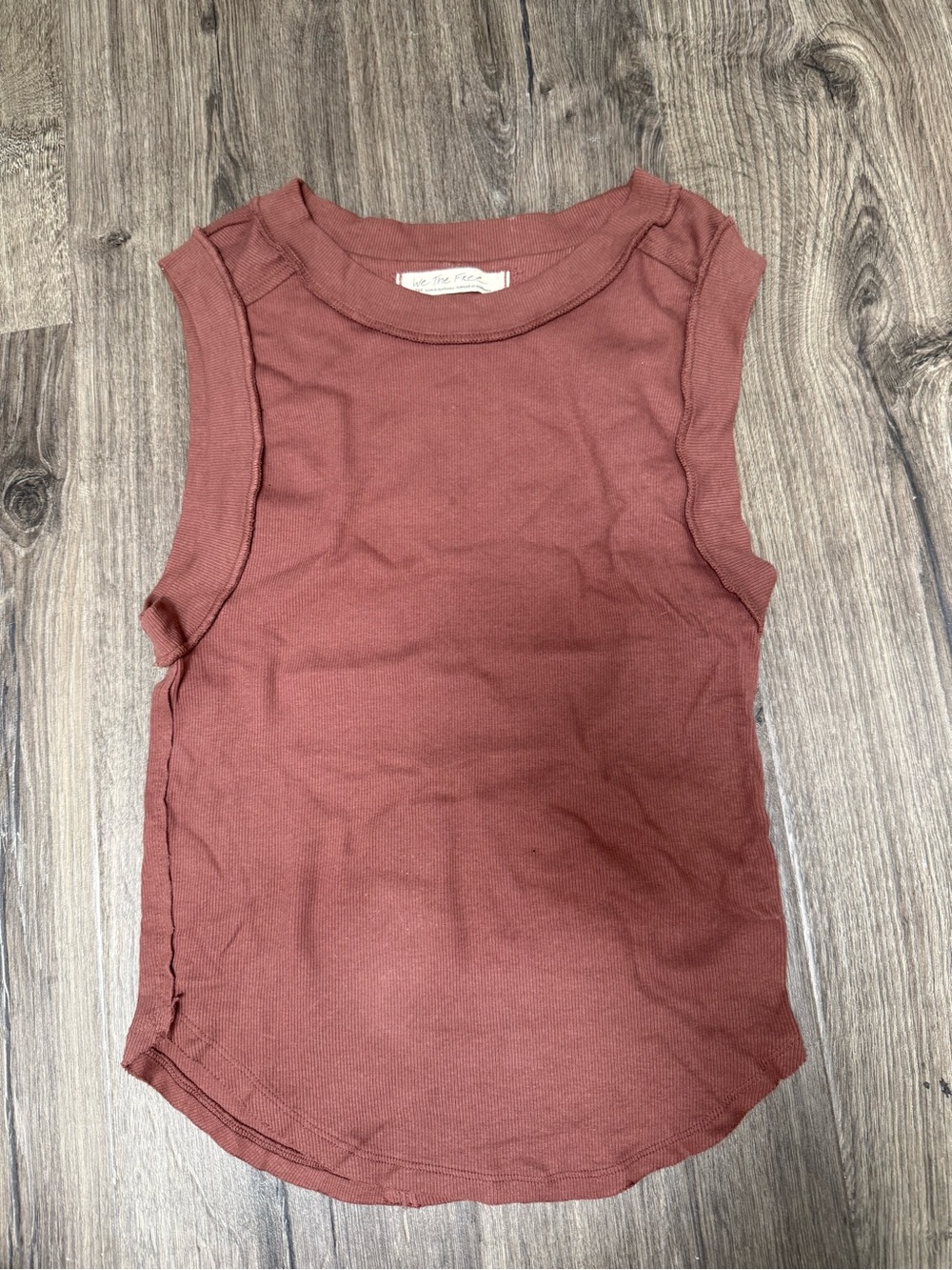 We The Free Ribbed Tank in Brick Red